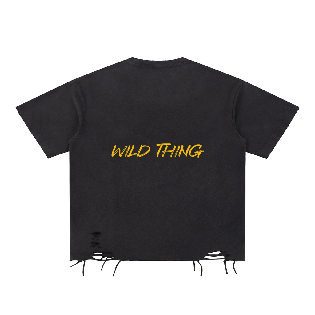 Snow Washed Raw-Hem T-Shirt