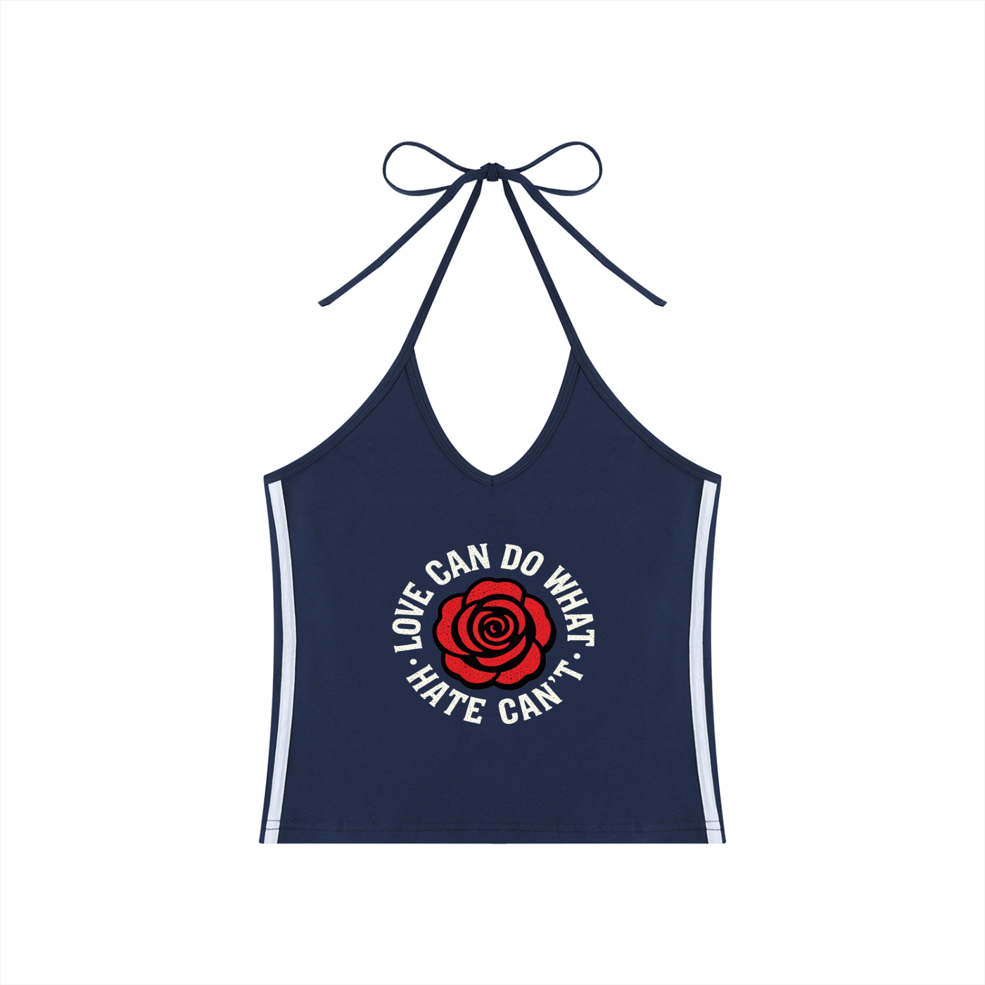 Women's Love Hard Halter Crop Tank Top
