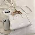 Luxury Alligator Handbag Designer Women Retro Bamboo Handle Tote