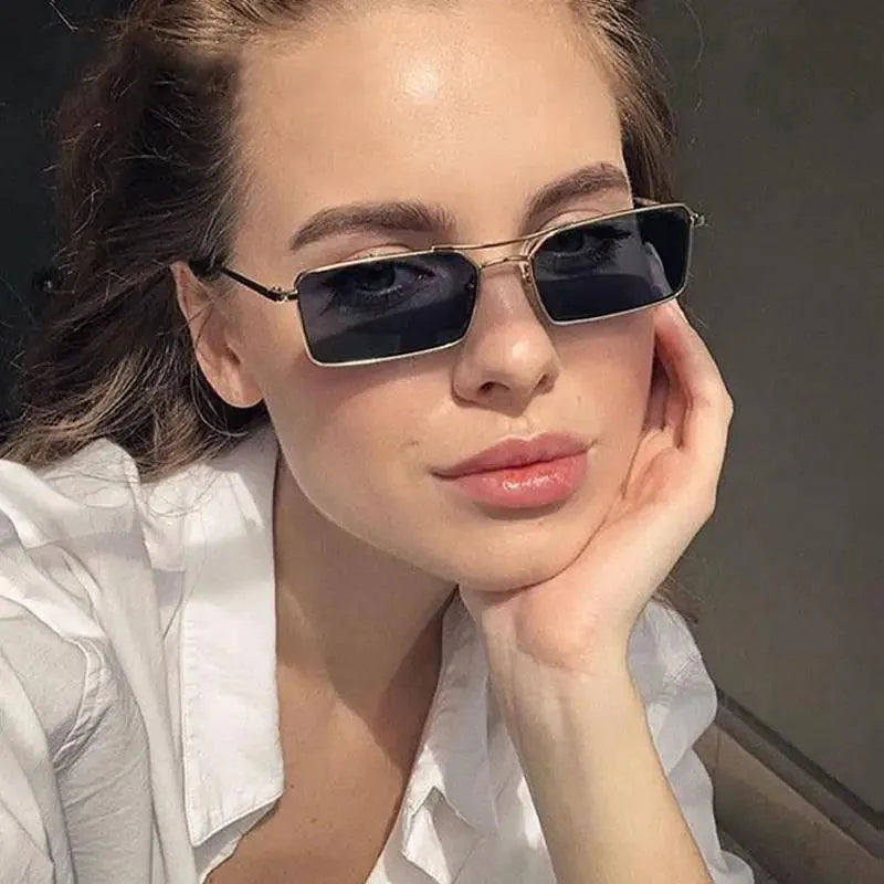Vintage Square Women Sunglasses Metal UV400 Sun Glasses