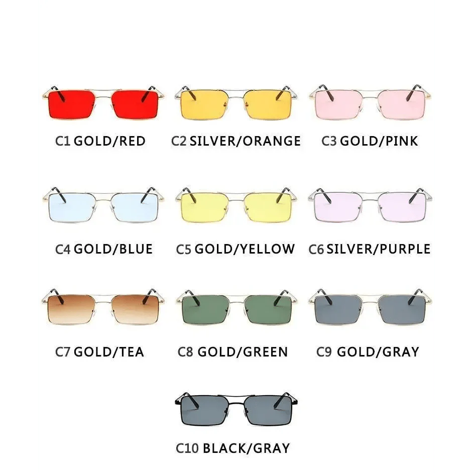 Vintage Square Women Sunglasses Metal UV400 Sun Glasses